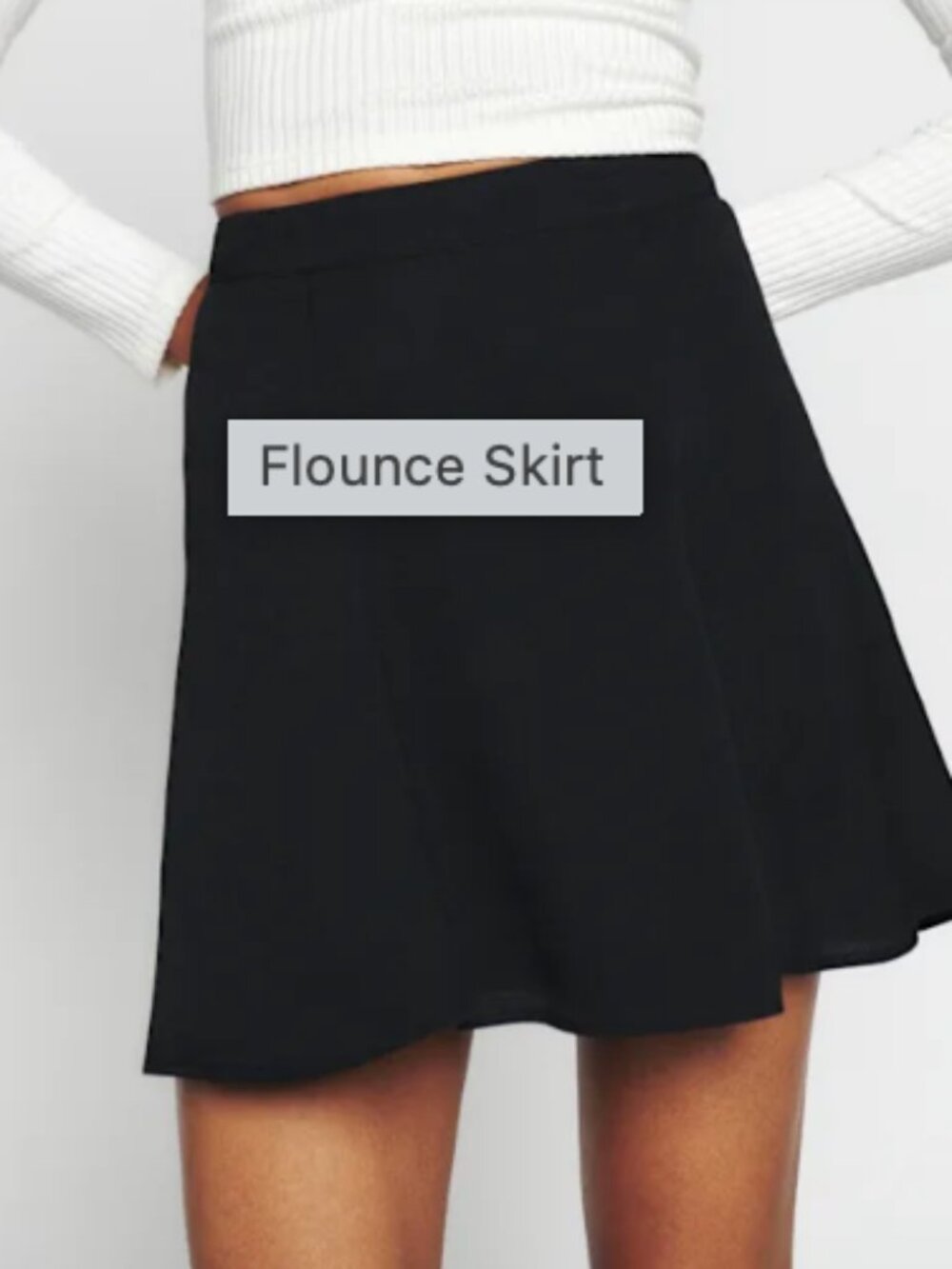 Reformation Flounce Skirt Black - Size 0